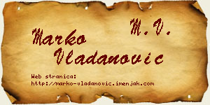 Marko Vladanović vizit kartica
